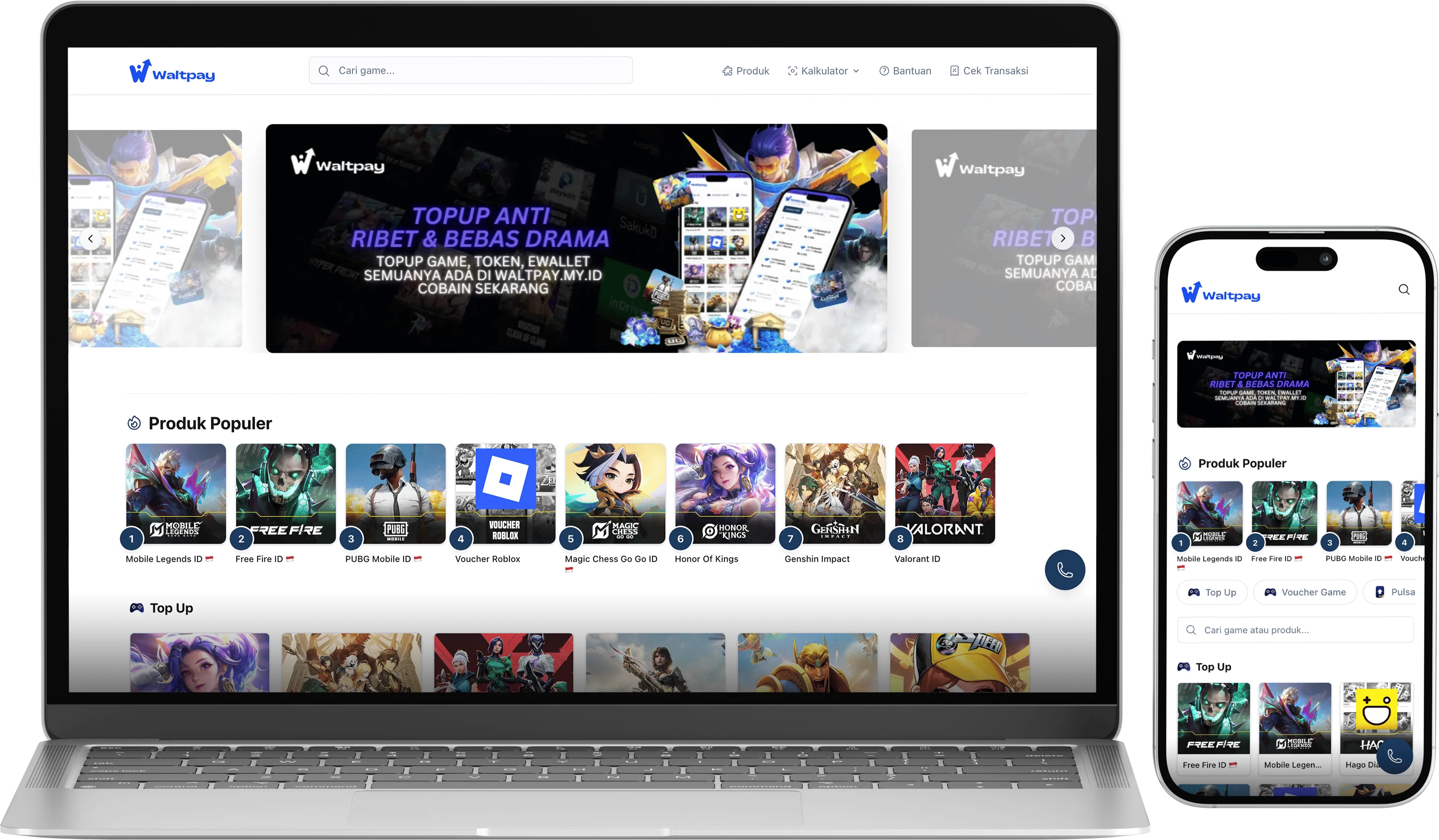 Template Showcase 2 – Tampilan Website Top Up Game